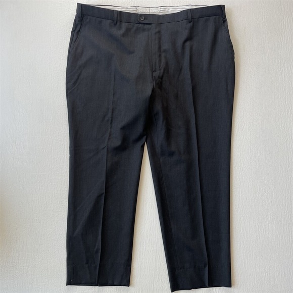 Joseph Abboud 44x30 Gray 100% Wool Flat Front Straight‎ Mens Dress Pants - Picture 1 of 9